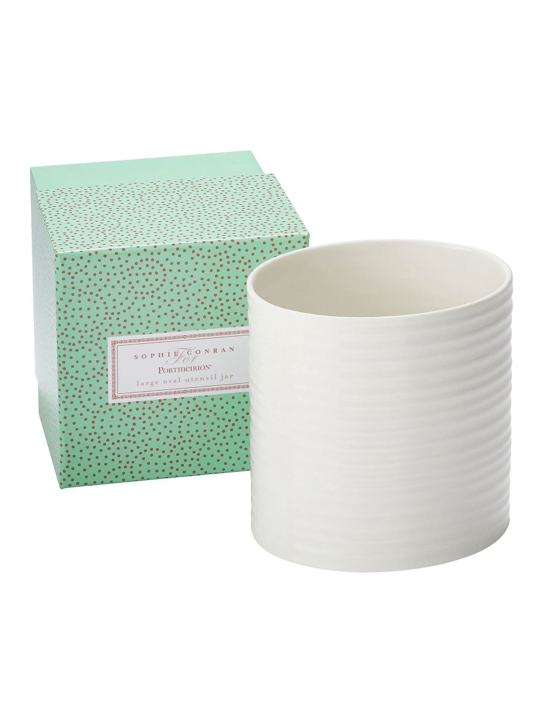 Sophie Conran white porcelain large oval utensil jar (British brand)
