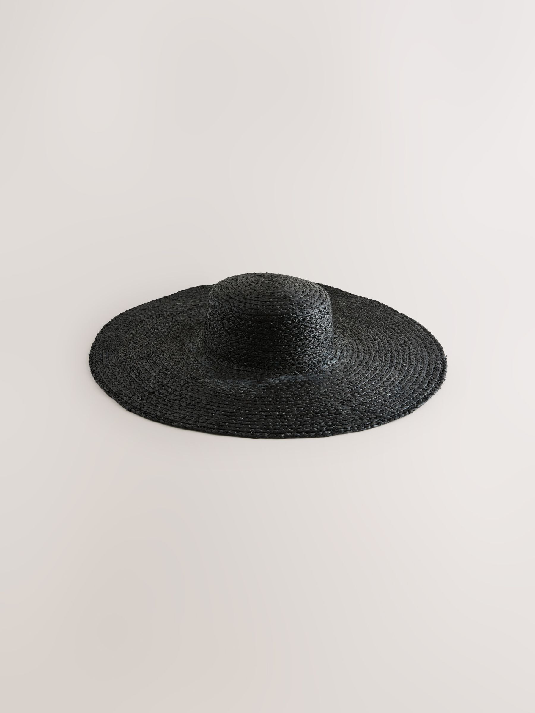 Black oversized brim floppy straw hat (British brand)
