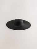 Black oversized brim floppy straw hat (British brand)
