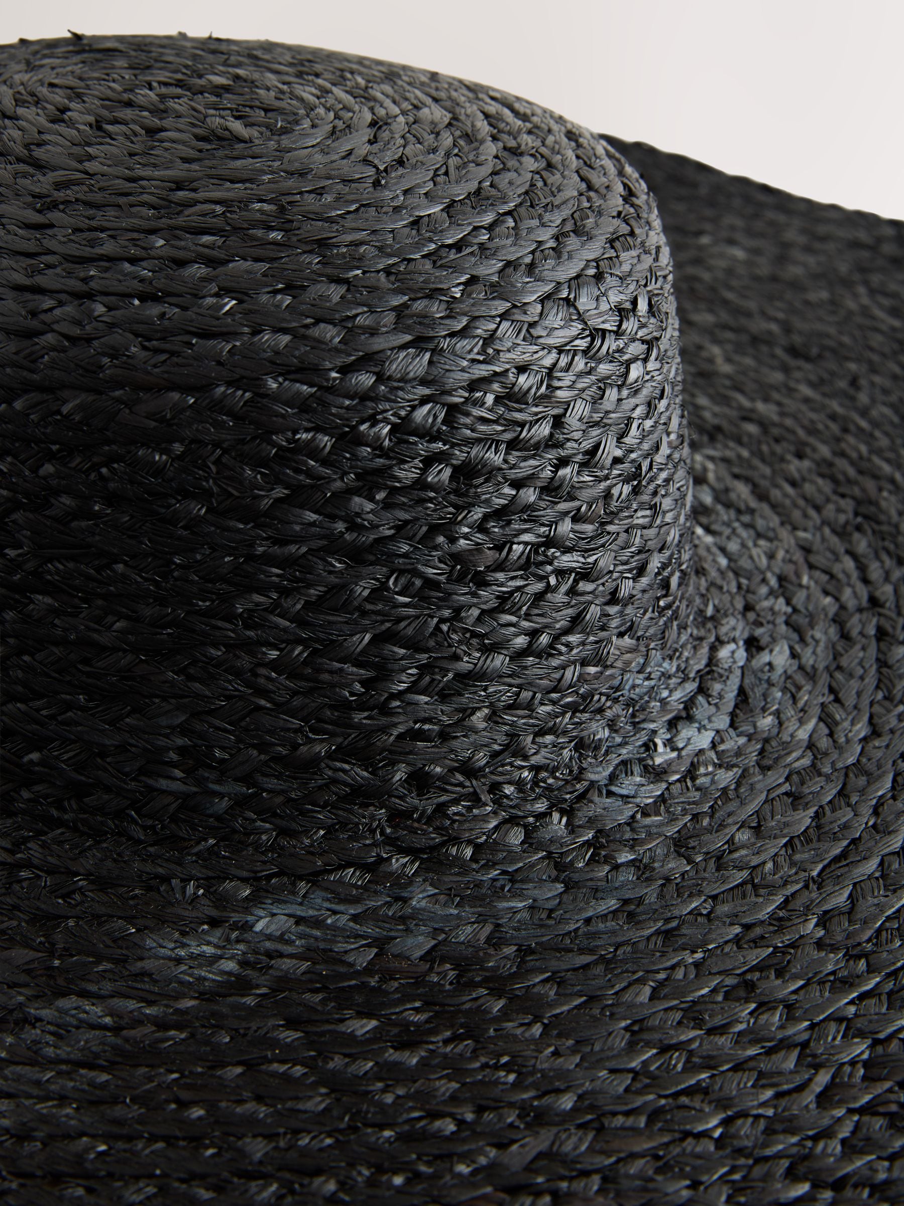 Black oversized brim floppy straw hat (British brand)