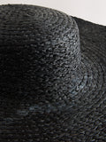 Black oversized brim floppy straw hat (British brand)