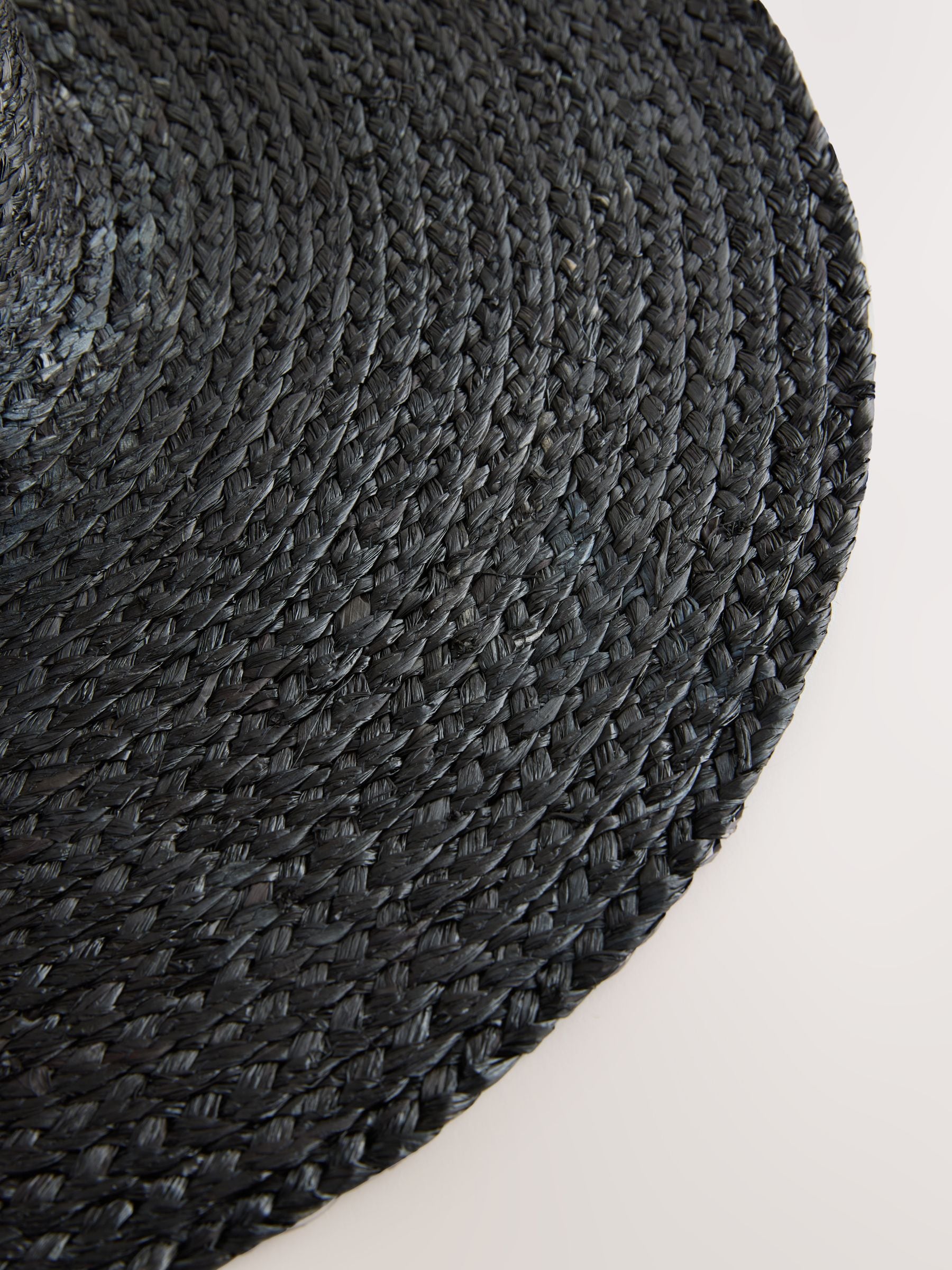 Black oversized brim floppy straw hat (British brand)