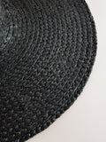 Black oversized brim floppy straw hat (British brand)