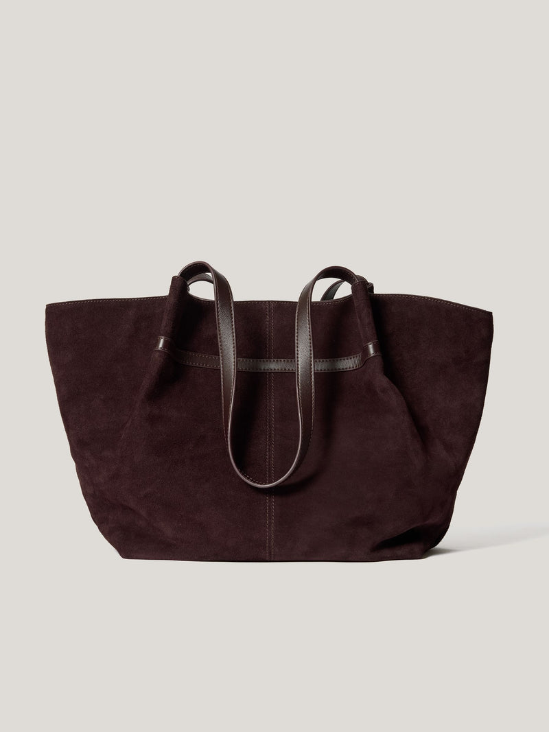 Jigsaw brown suede tote bag with leather straps, UK version