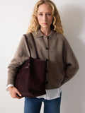 Jigsaw brown suede tote bag with leather straps, UK version