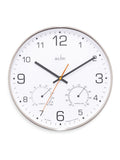 Acctim Chrome Komfort thermo hygro wall clock 30.5cm, UK version