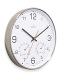 Acctim Chrome Komfort thermo hygro wall clock 30.5cm, UK version