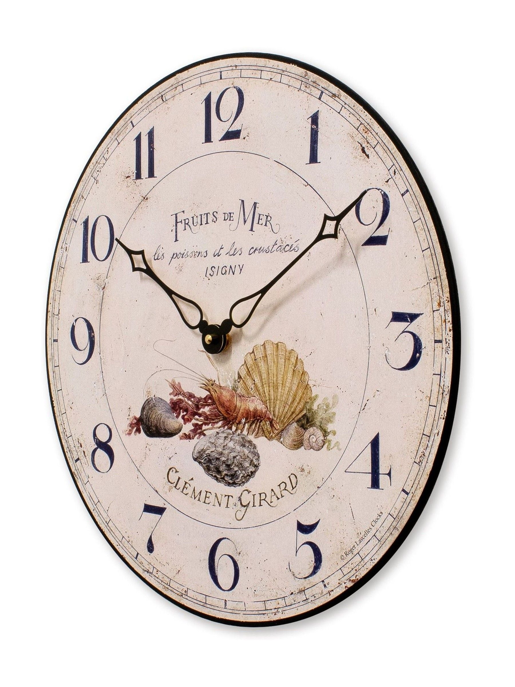 Brookpace Lascelles beige fruits de mer wall clock 36cm - British product