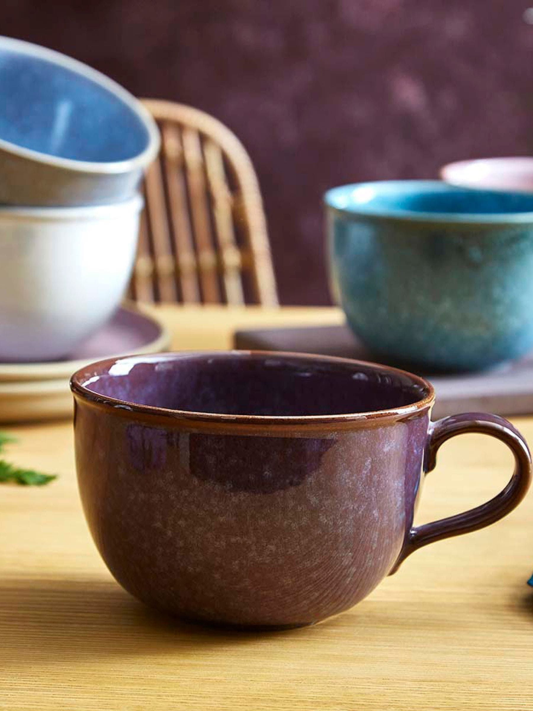 Portmeirion Set of 4 Aquamarine Minerals Jumbo Mugs