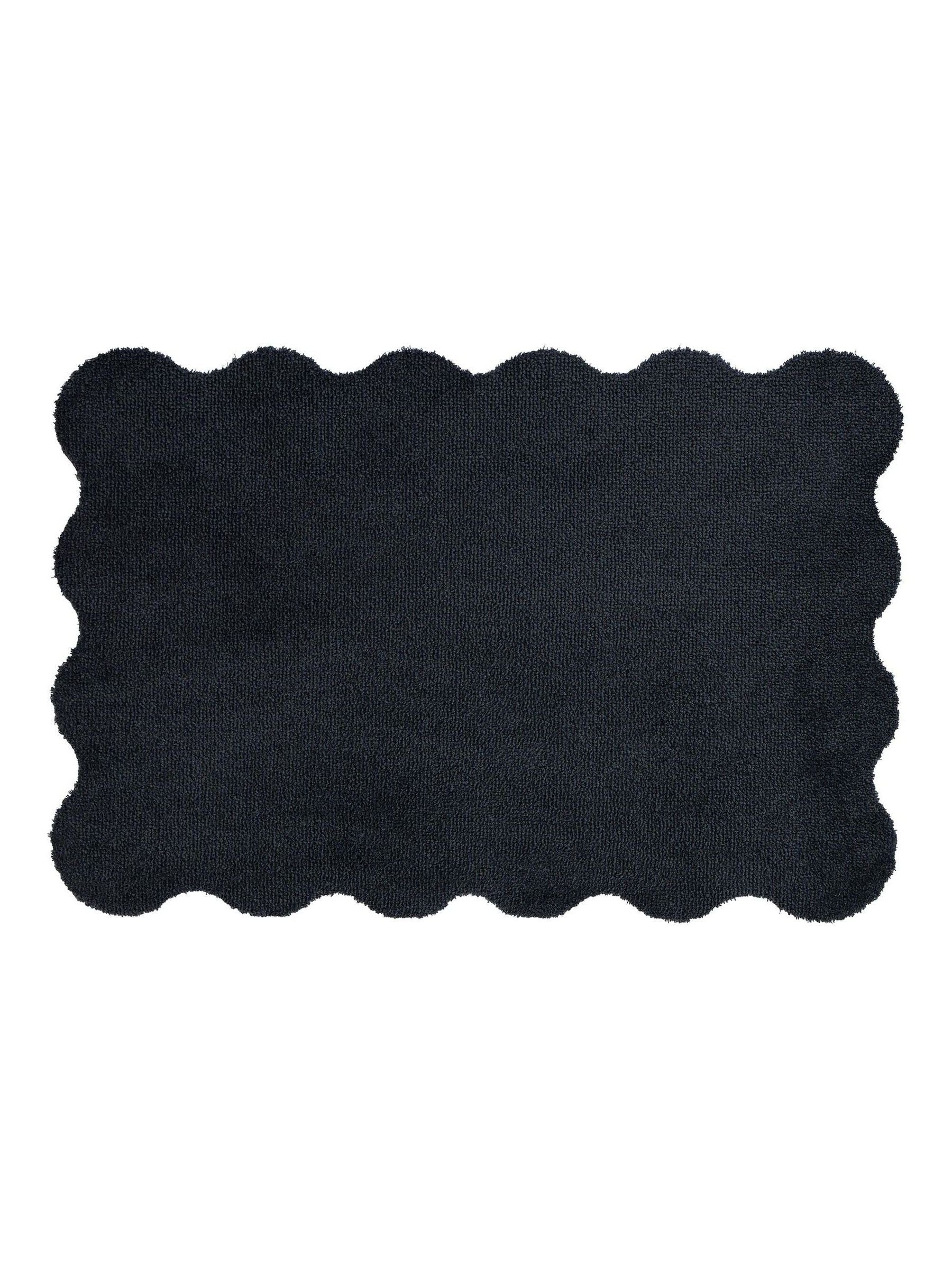 My Mat charcoal soft scalloped bathmat 50x80cm, UK version