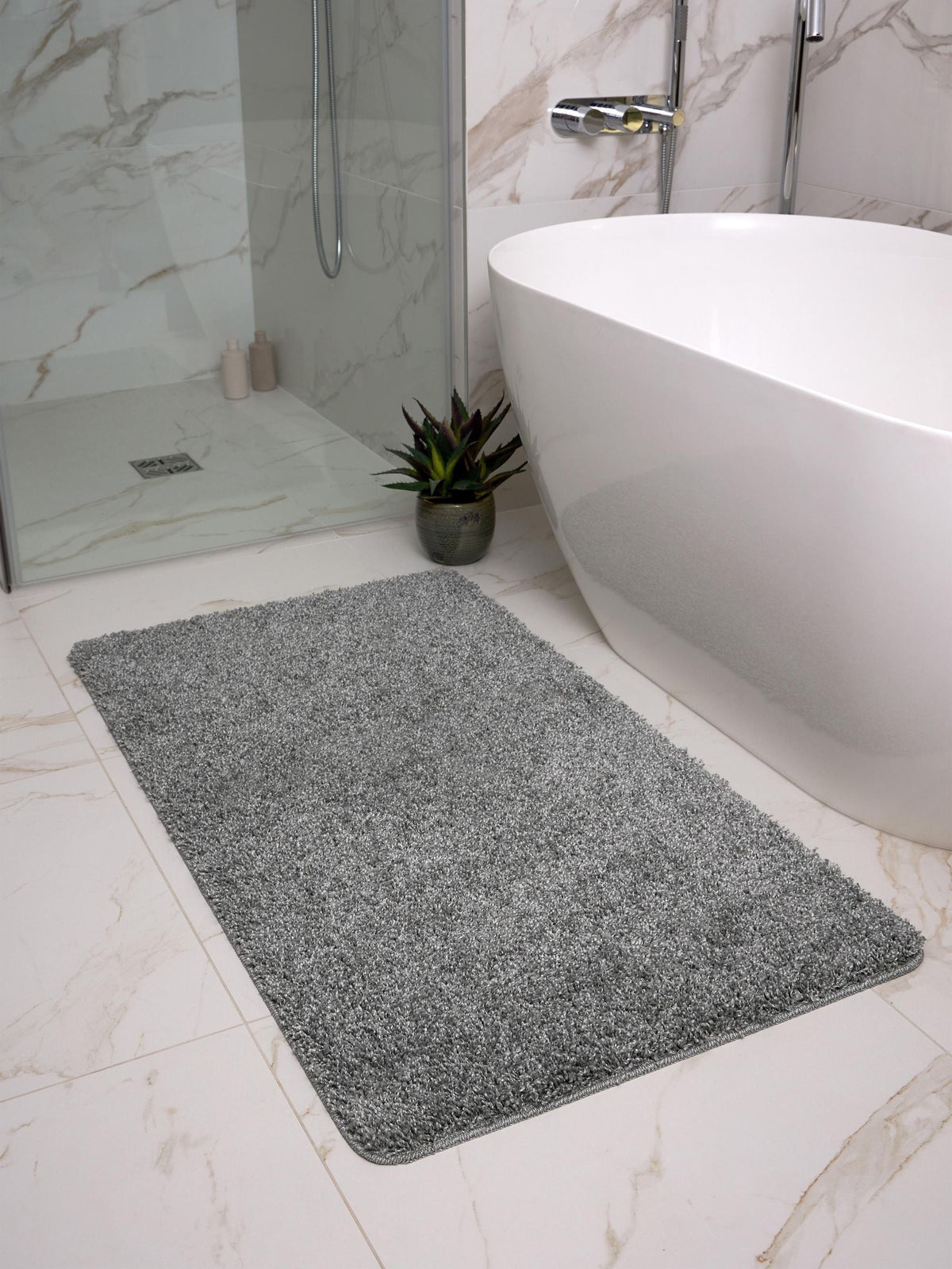My Rug Beige Shaggy Bathmat Runner 120cm x 67cm