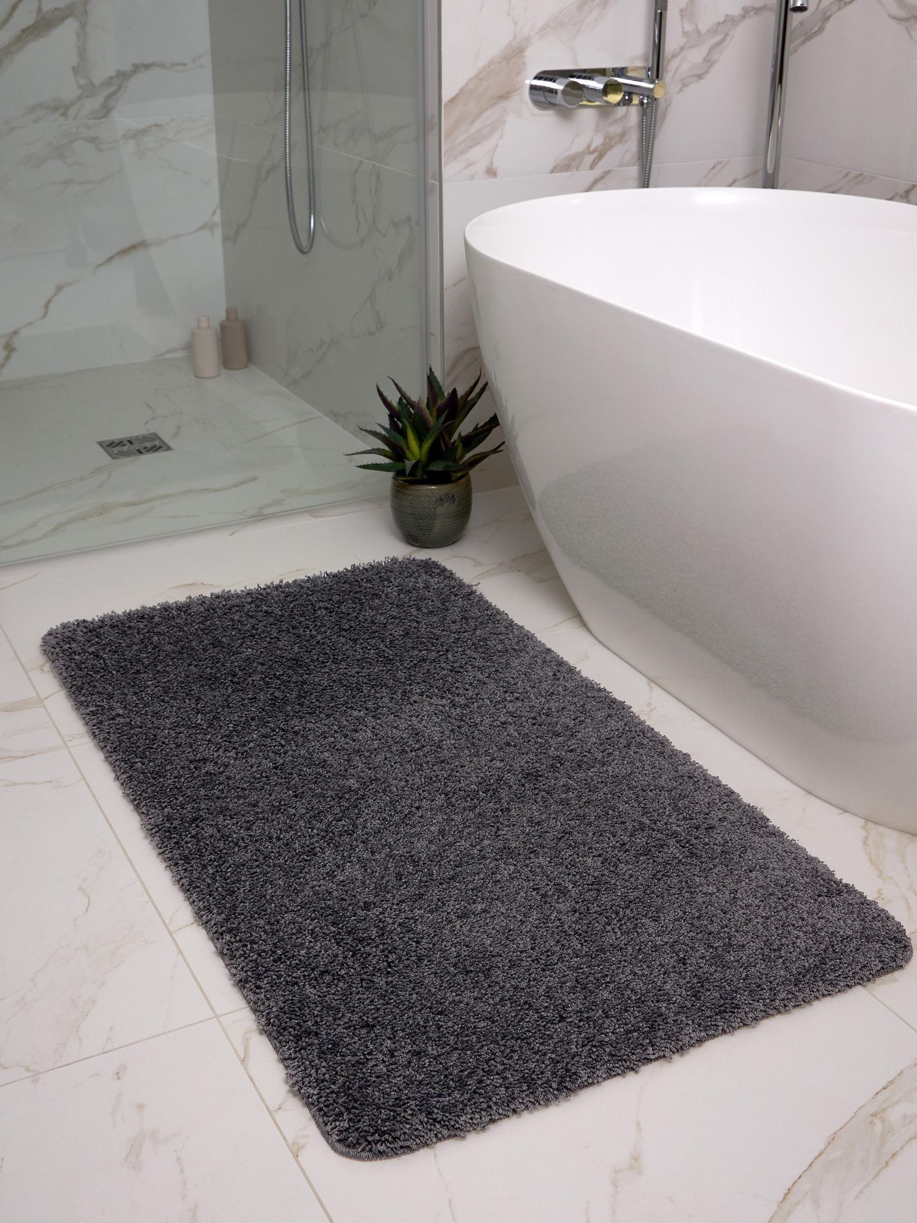 My Rug Beige Shaggy Bathmat Runner 120cm x 67cm