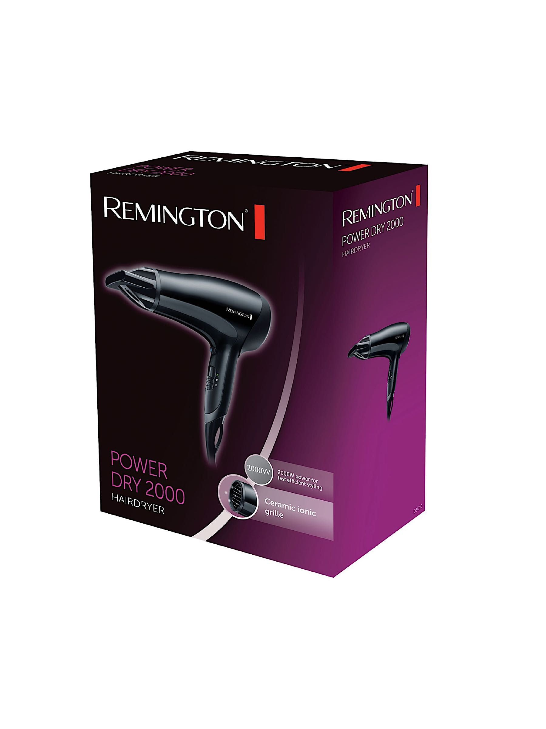 Remington Power Dry 2000 black hairdryer (British brand)