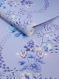 Cath Kidston Dusky Blue Road Floral wallpaper roll, imported from the UK