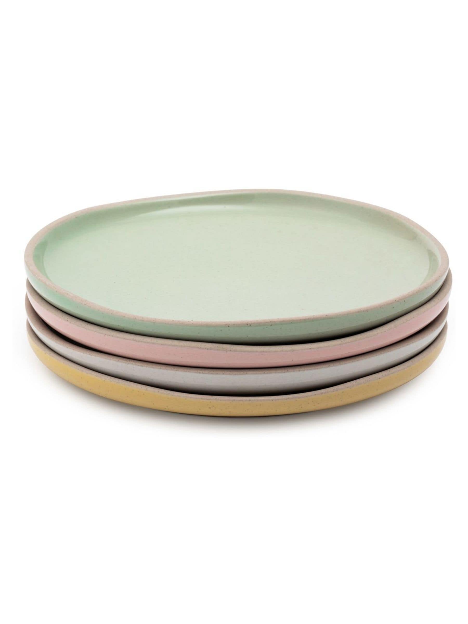 Jamie Oliver stoneware plates set of 4 pastel colours 19cm, imported from the UK