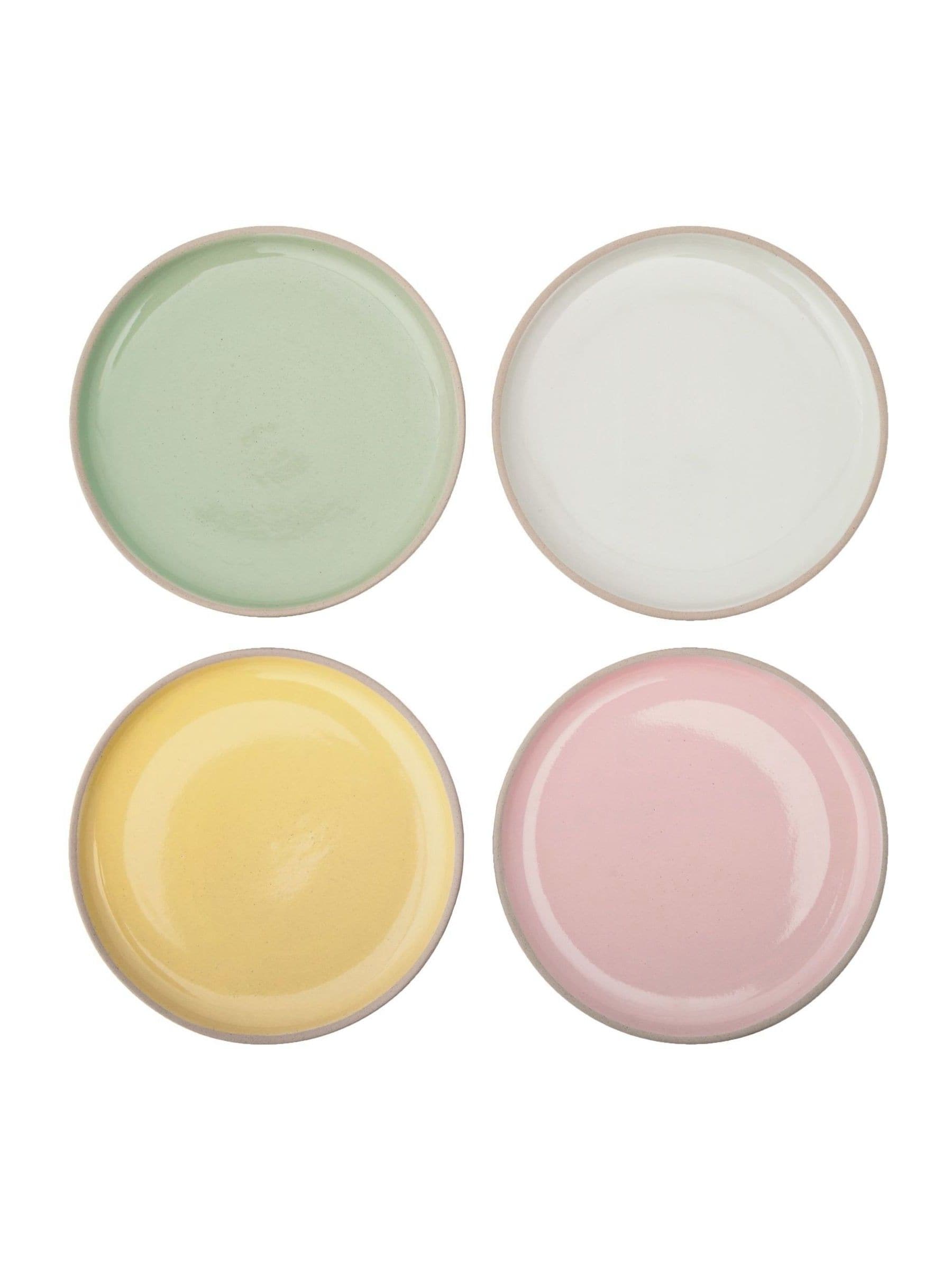 Jamie Oliver stoneware plates set of 4 pastel colours 19cm, imported from the UK