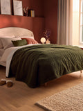 Silentnight Heat Genie giant cable knit blanket olive - British product