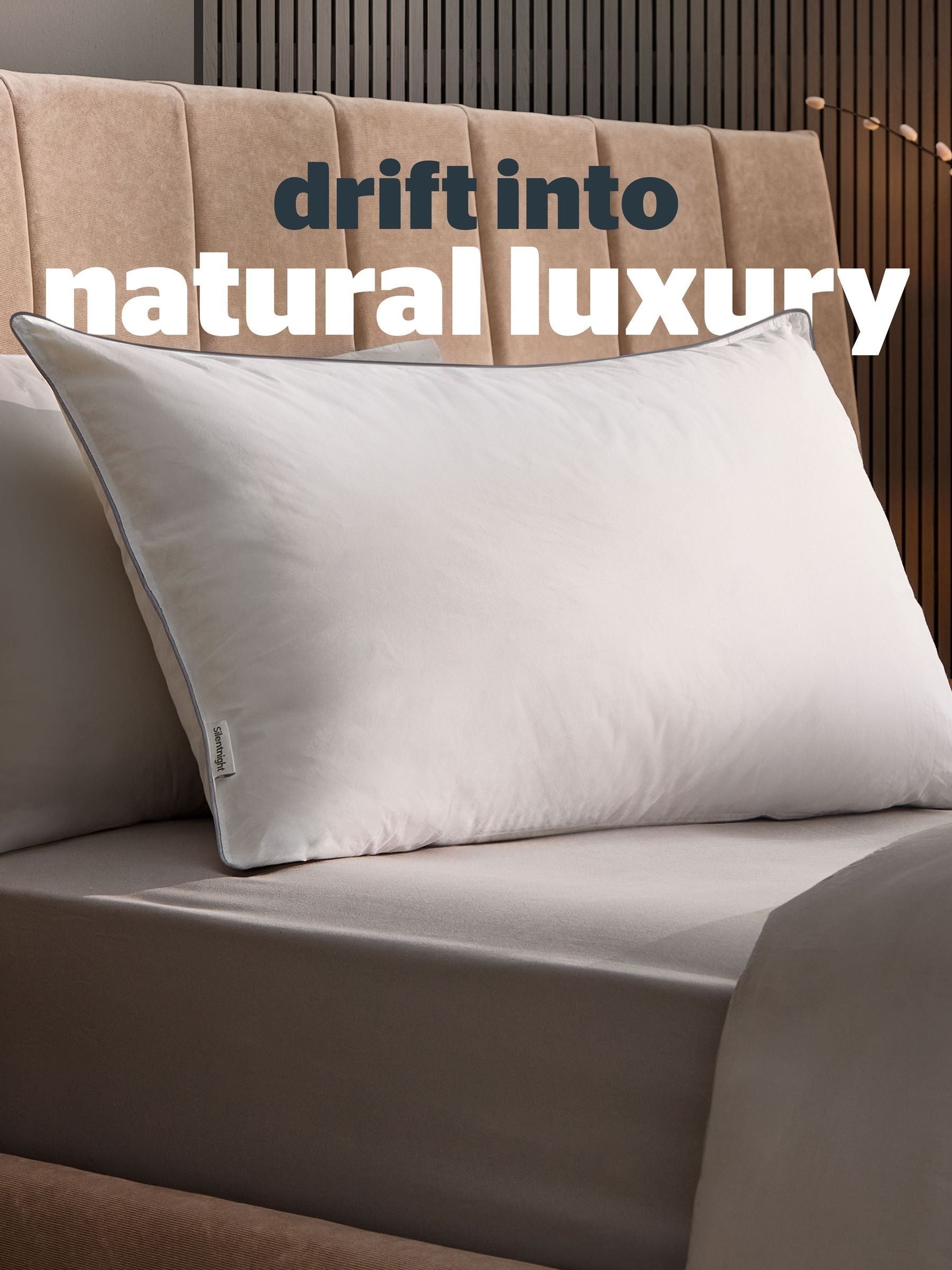 Silentnight white goose down pillow with cotton cover - British product