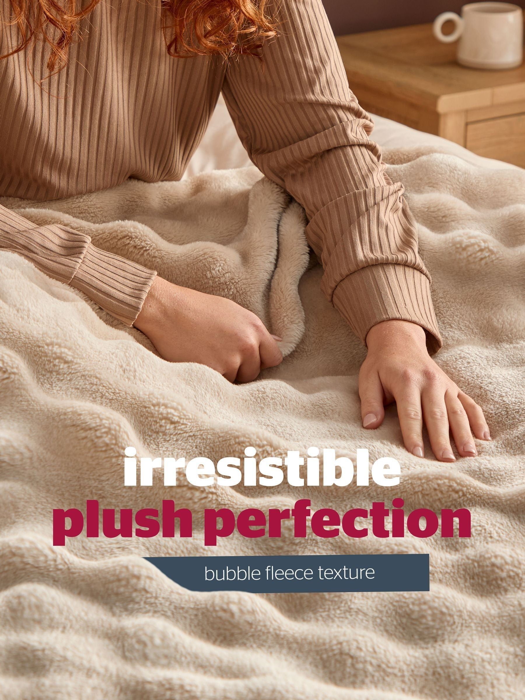 Silentnight Natural Bubble Fleece blanket 240x180cm, UK version