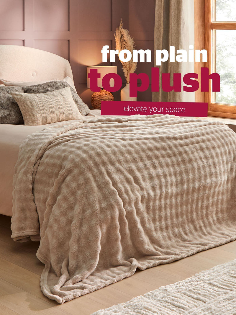 Silentnight Natural Bubble Fleece blanket 240x180cm, UK version