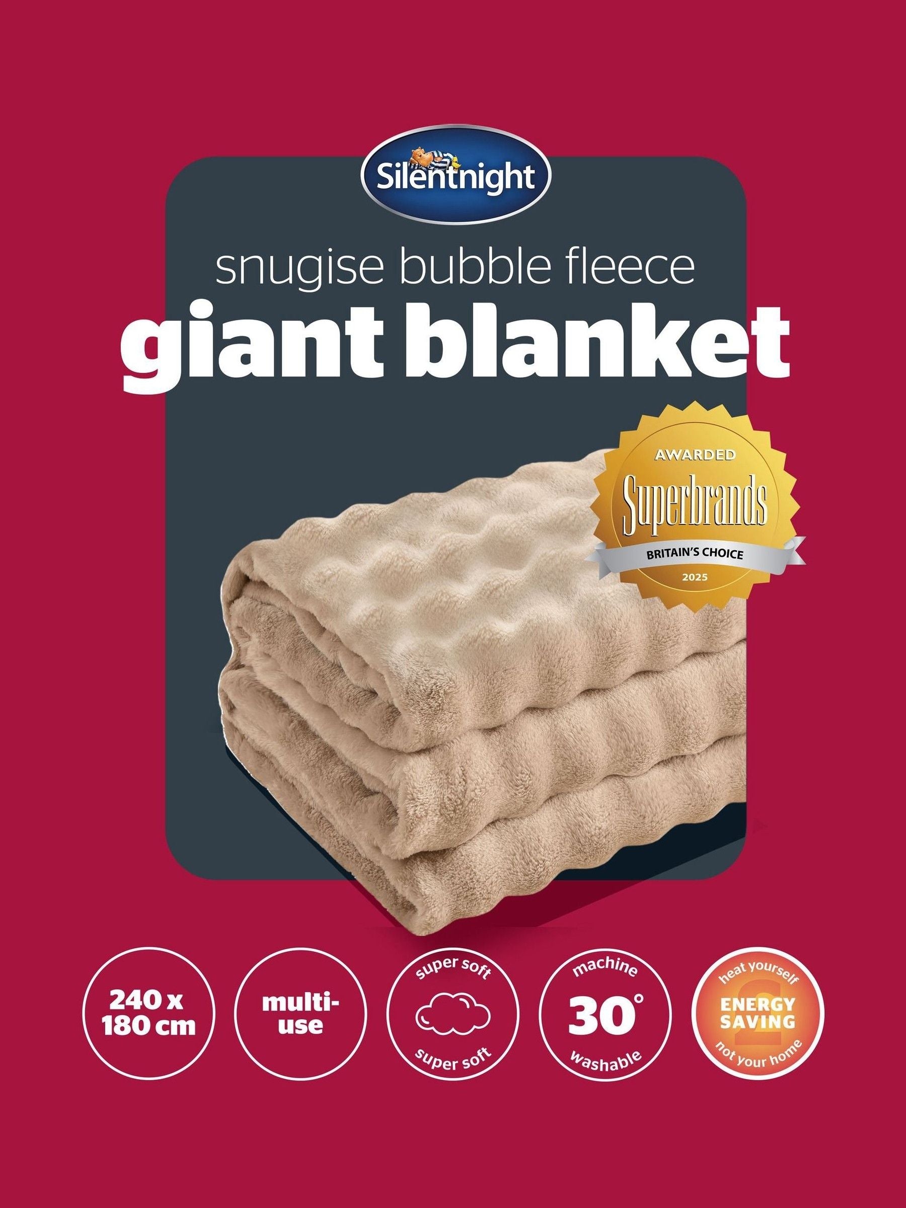 Silentnight Natural Bubble Fleece blanket 240x180cm, UK version