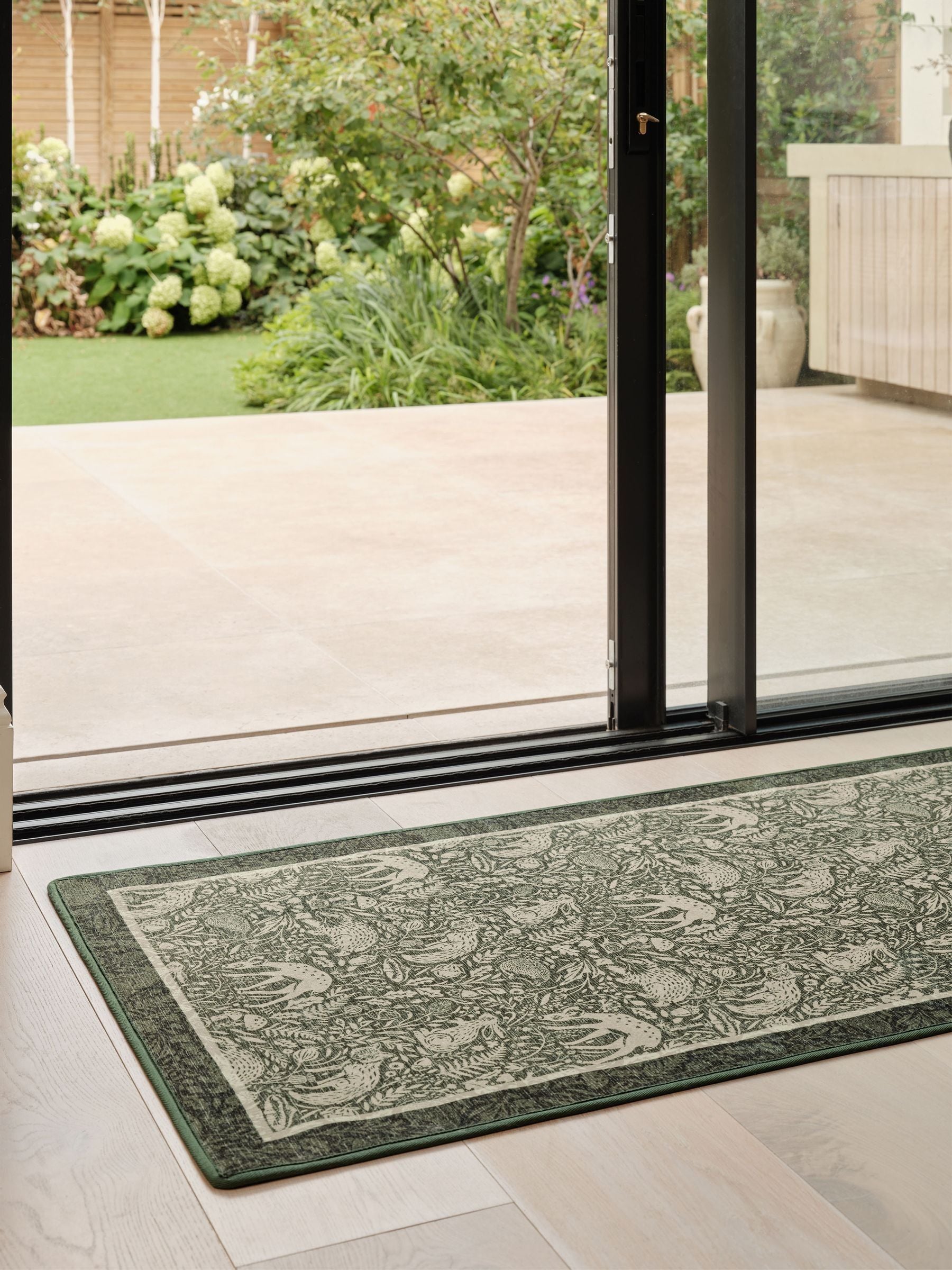 Hug Rug green whimsical woodland runner 75x220cm (British brand)