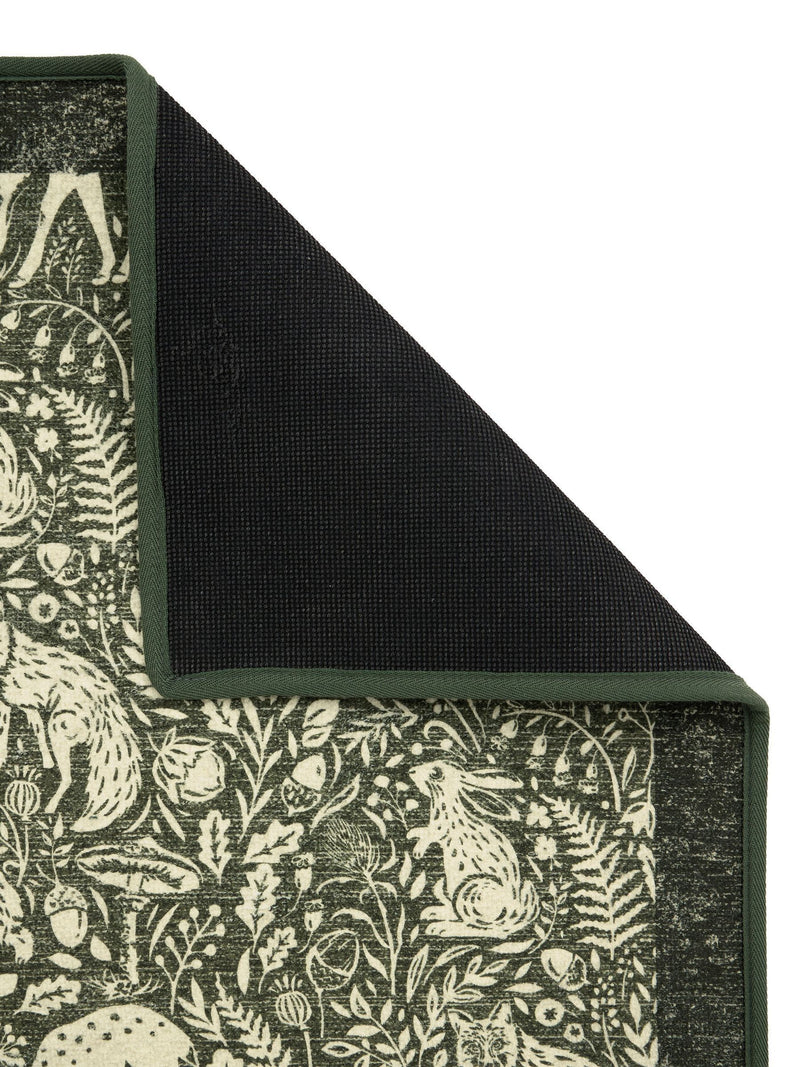 Hug Rug green whimsical woodland runner 75x220cm (British brand)