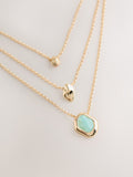 Gold tone layered stone necklace (British brand)