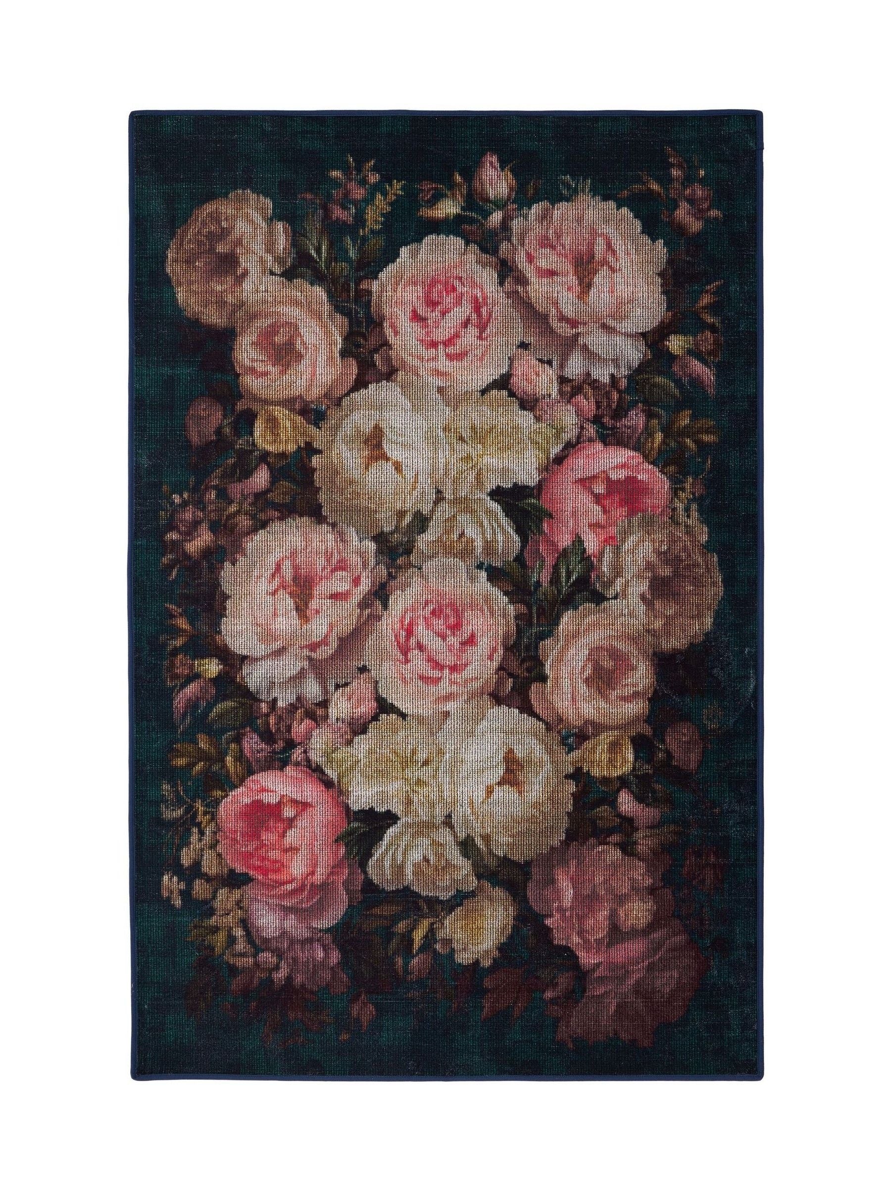 Hug Rug Navy Twilight Garden rug, UK version