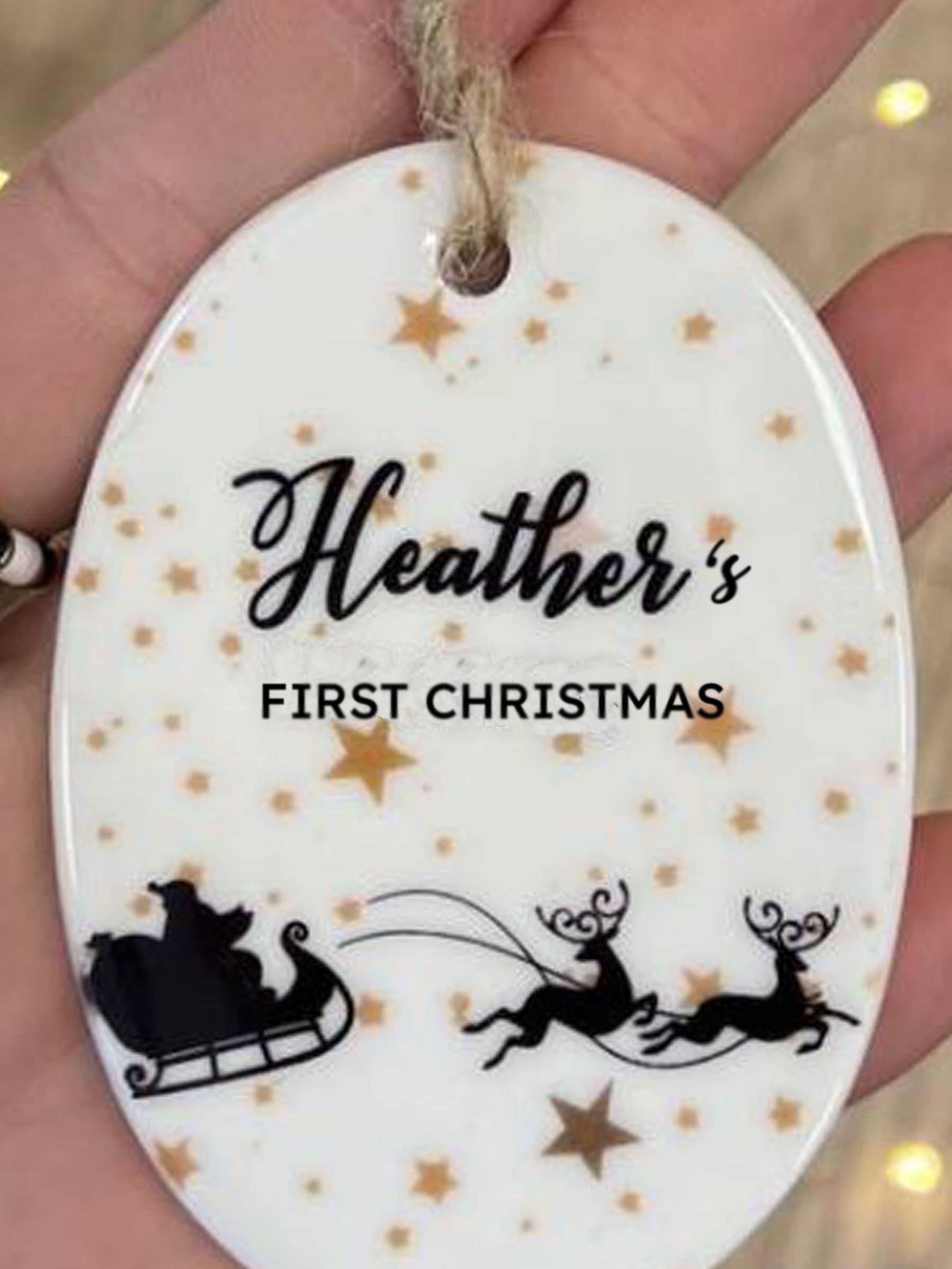 Solesmith personalised starry sky Christmas decoration 7.5cm, imported from the UK