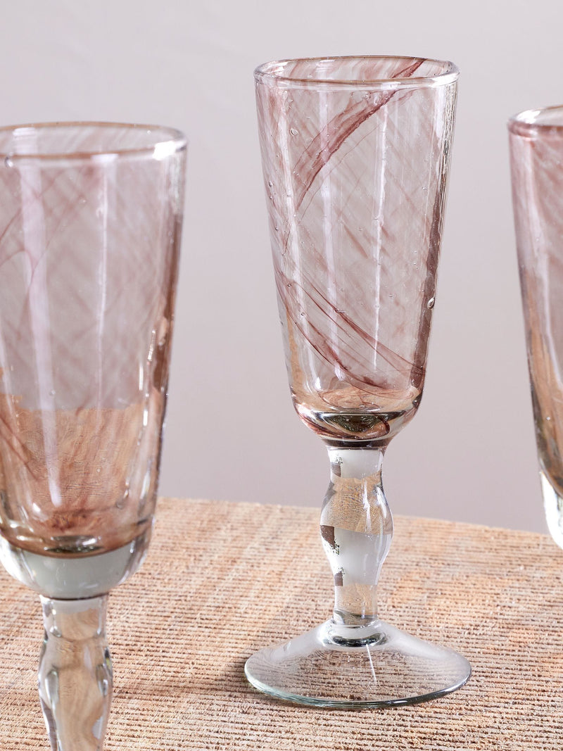 Nkuku Plum Llanera champagne glasses set of 4, UK version
