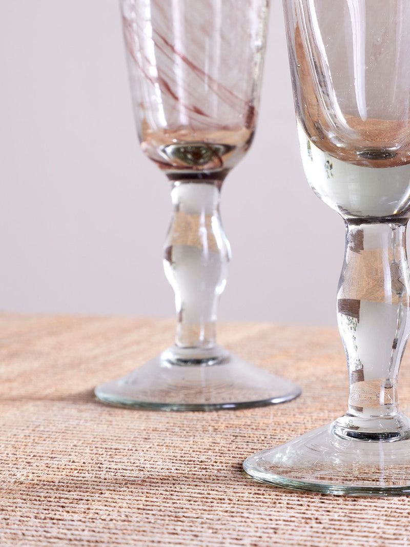 Nkuku Plum Llanera champagne glasses set of 4, UK version