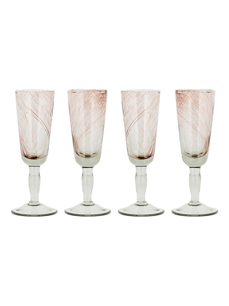 Nkuku Plum Llanera champagne glasses set of 4, UK version