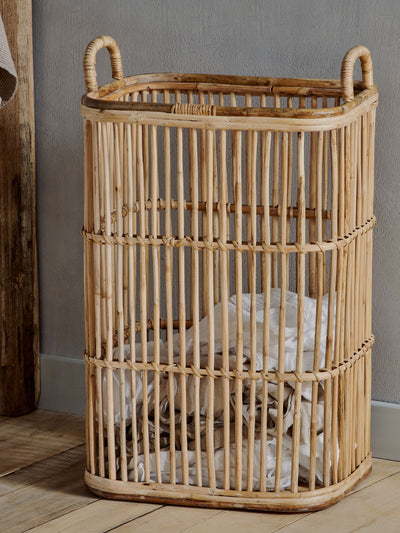 Next Nkuku Natural Rammi Rattan Tall Laundry Basket- Buy online at McGrocer