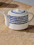 Nkuku cream and indigo drop teapot - UK version