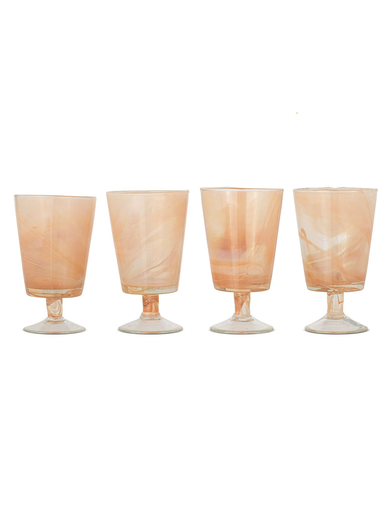 Nkuku apricot marble swirl wine glasses set of 4, UK version