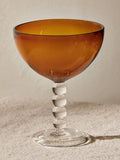 Nkuku set of 4 amber champagne coupe glasses (British brand)