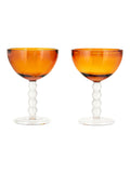 Nkuku set of 4 amber champagne coupe glasses (British brand)