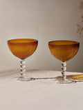 Nkuku set of 4 amber champagne coupe glasses (British brand)
