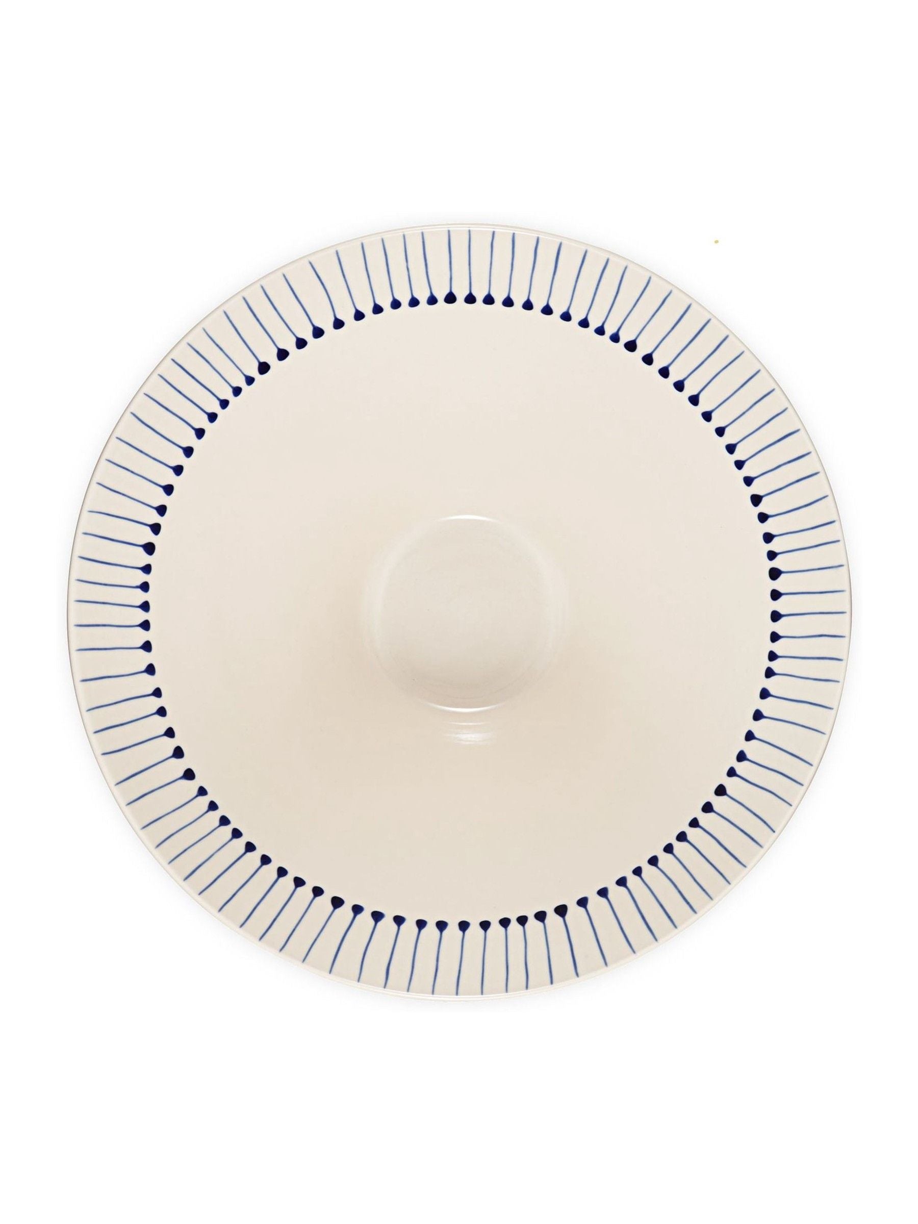Nkuku cream and indigo Iba serving bowl (British brand)