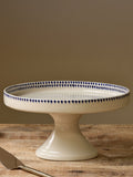 Nkuku Cream and Indigo Drop ceramic stand 15x30cm, UK version