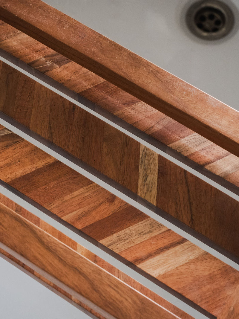 Nkuku mango wood bath bridge marquetry - British product