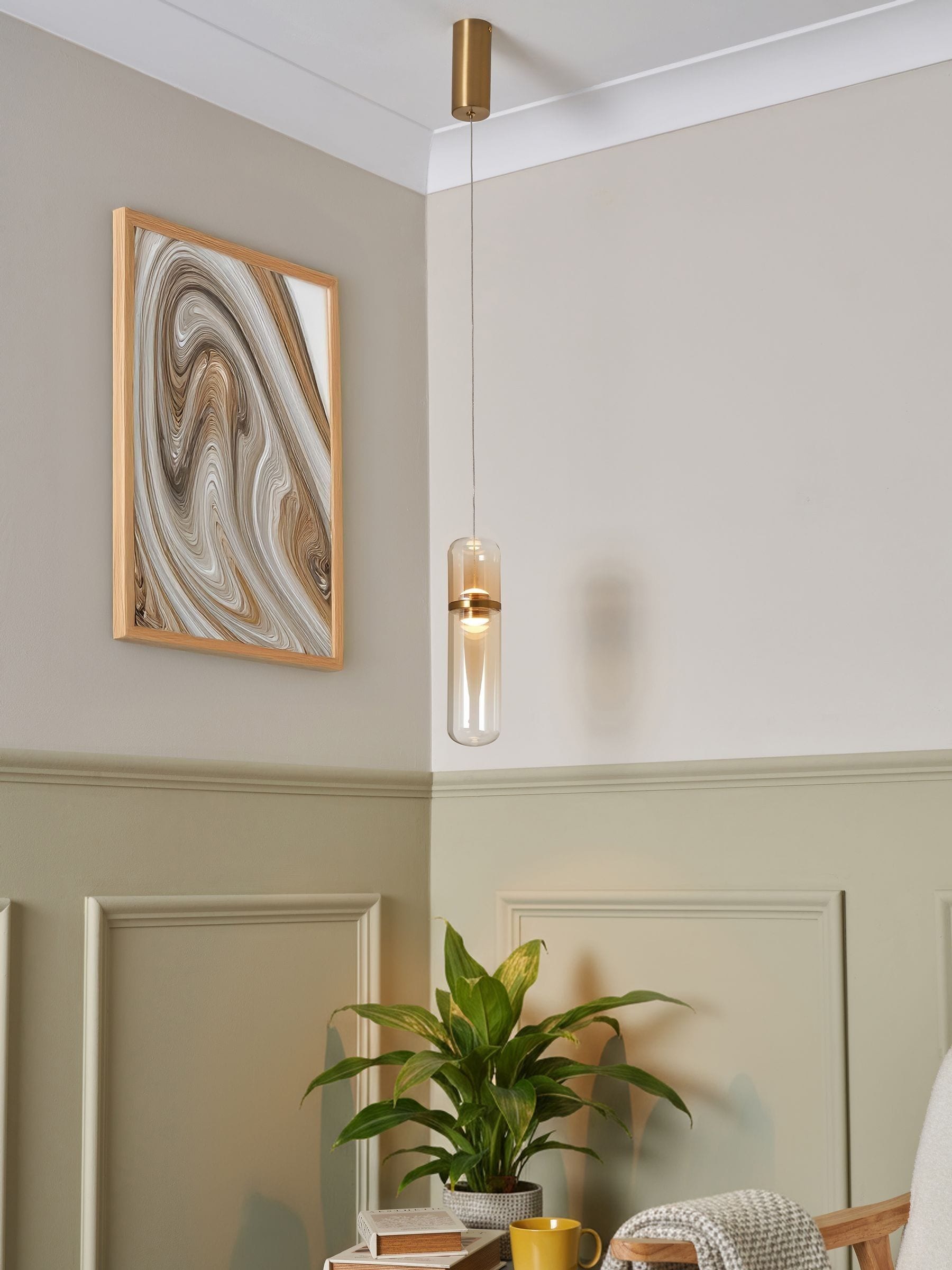 Visconte by BHS Bjorn LED glass pendant light - British product
