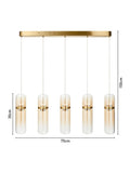 BHS Bjorn LED pendant light with five glass shades, imported from the UK