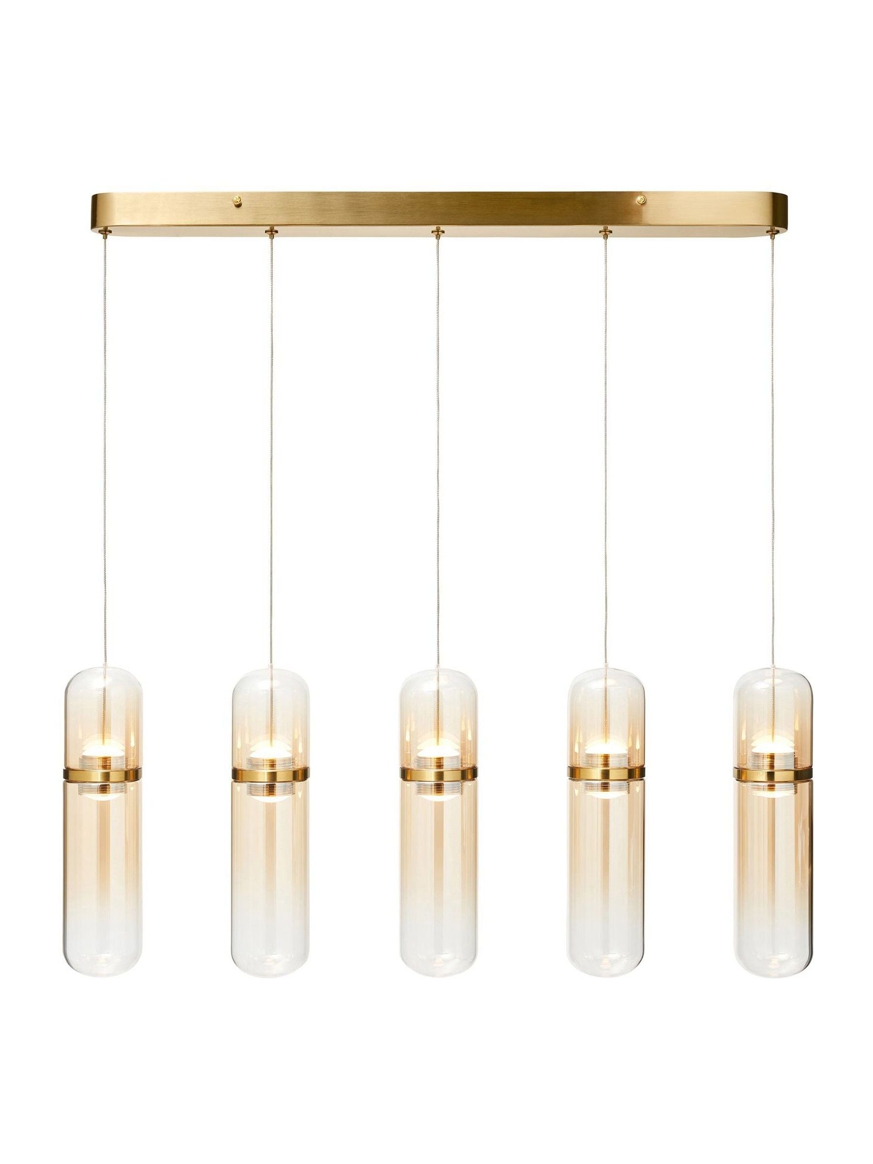 BHS Bjorn LED pendant light with five glass shades, imported from the UK