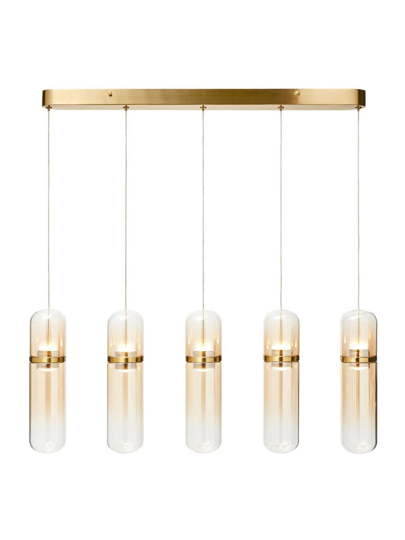 BHS Bjorn LED pendant light with five glass shades, imported from the UK