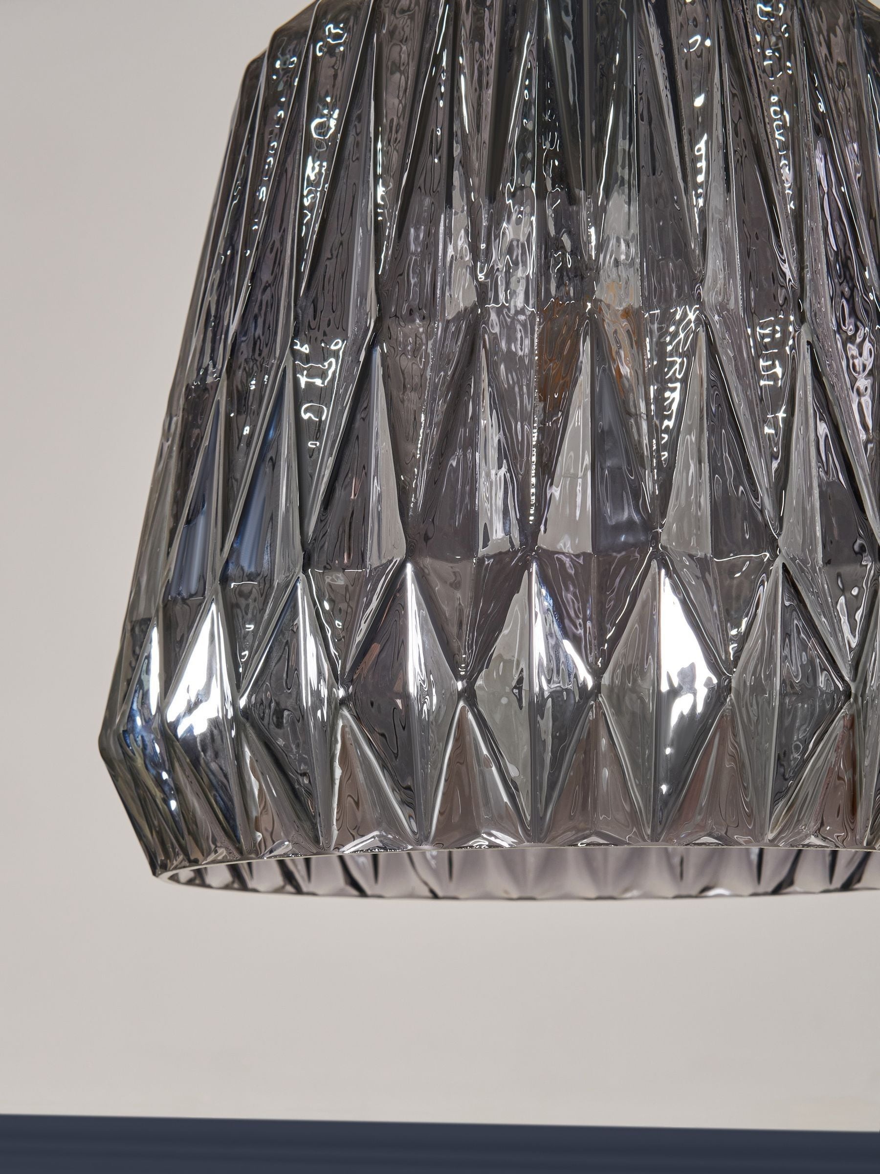 BHS Mikael glass pendant light smoke grey (British brand)