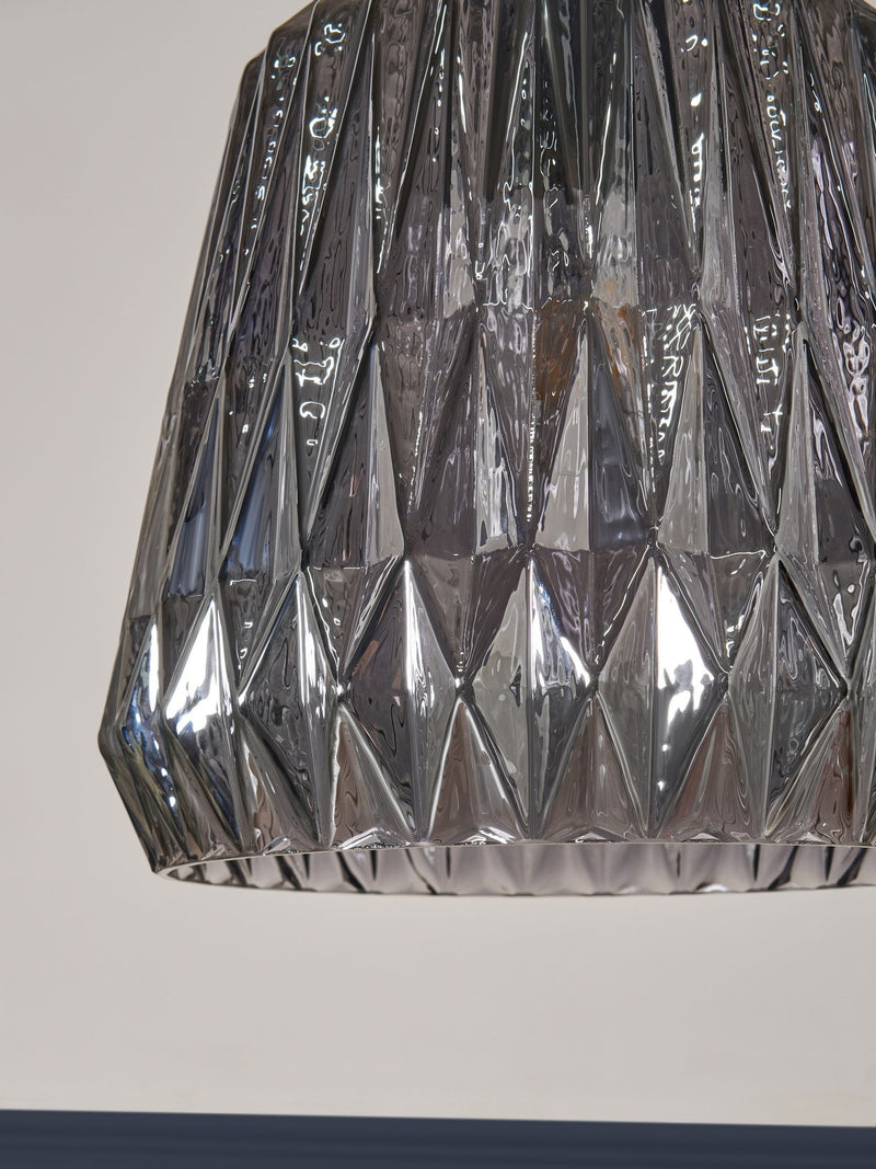 BHS Mikael glass pendant light smoke grey (British brand)