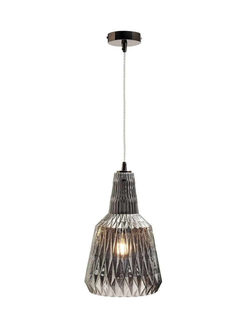 BHS Mikael glass pendant light smoke grey (British brand)