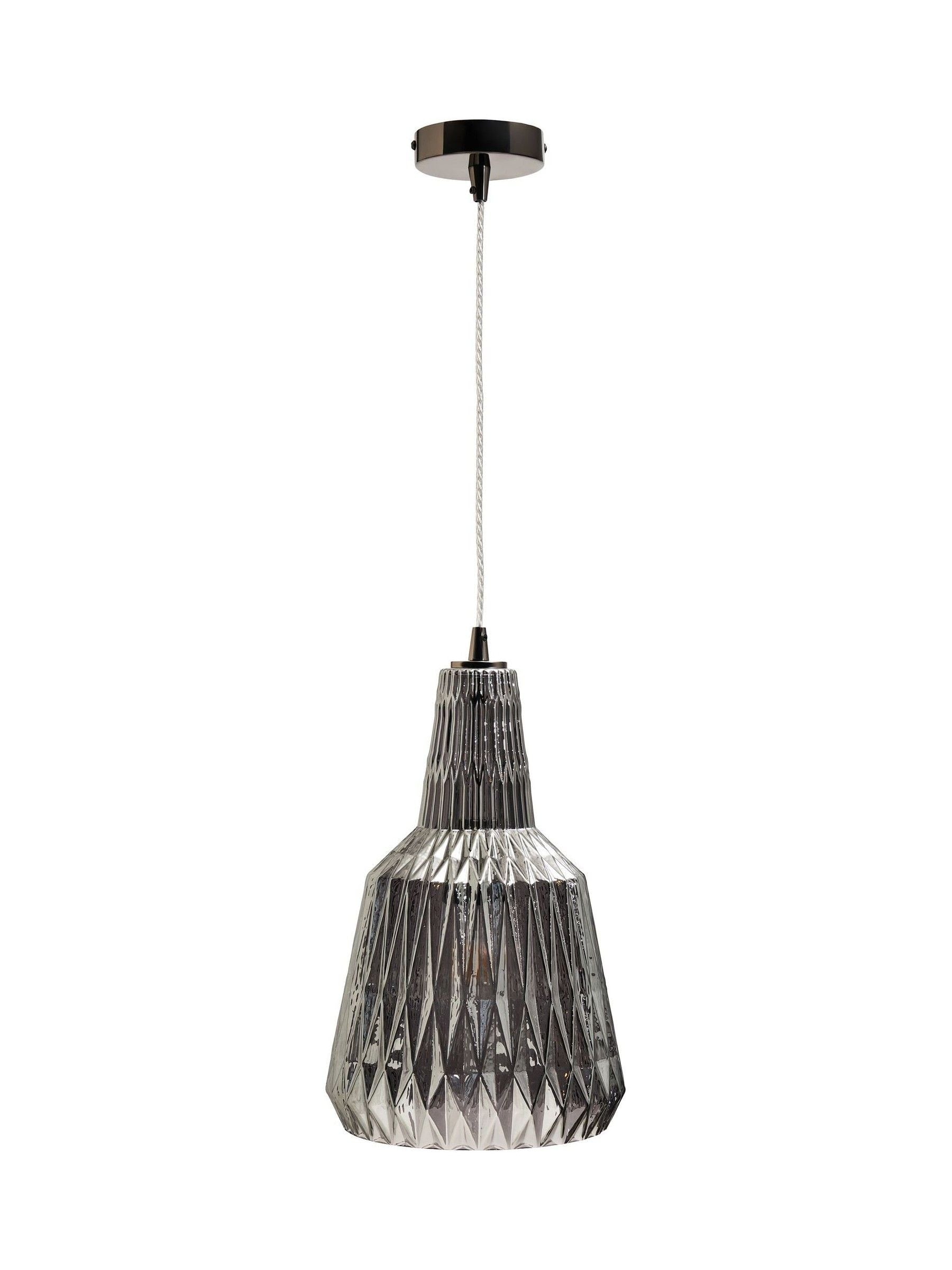 BHS Mikael glass pendant light smoke grey (British brand)